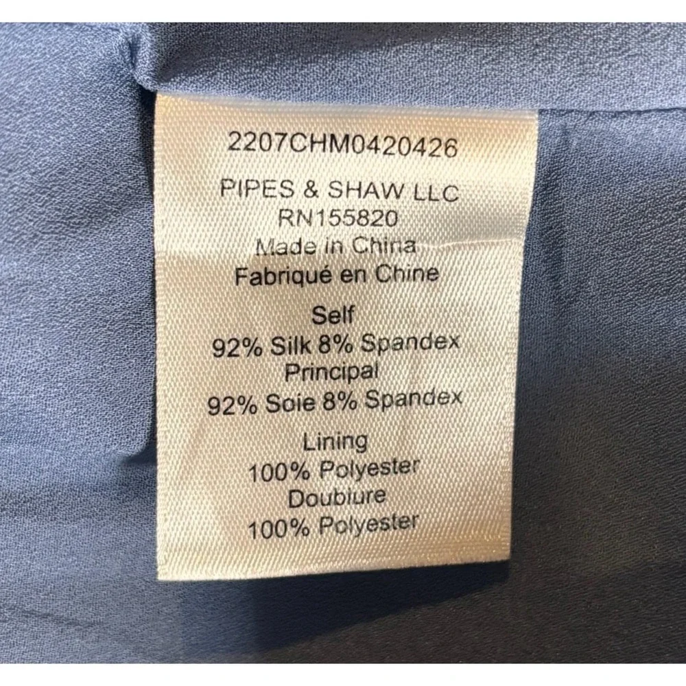 Veronica Beard Agatha Silk Wrap Dress Sz 8 Blue Satin Ruffle Mini - Picture 11 of 16